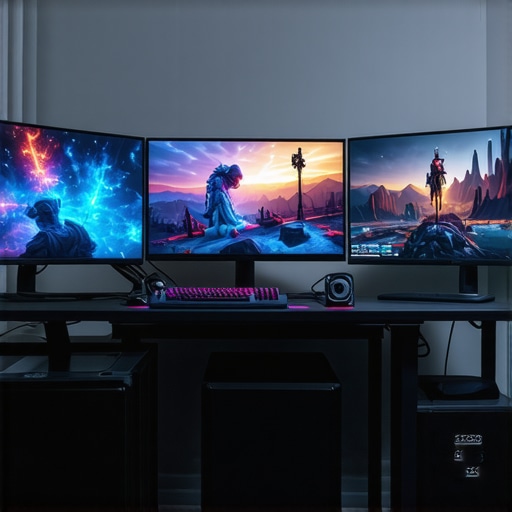 A professional streamer’s multi-device setup with advanced cooling, multiple monitors, and external peripherals.