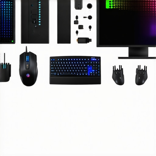 Modern Gaming Streaming Hardware Setup A sophisticated gaming streaming setup with high-end hardware and organized cables